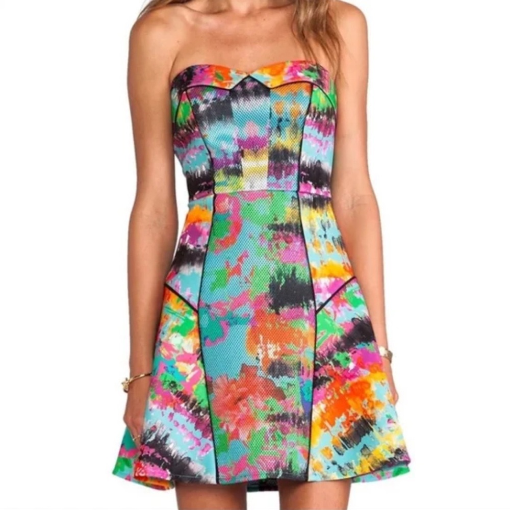Milly of New York Strapless Multicolor Dress